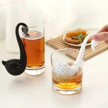 

Creative Silicone Swan Shape Tea Strainer Drinking Infuser Non-toxic Teapot Accessory Convenient Spice Kitchen Supplies