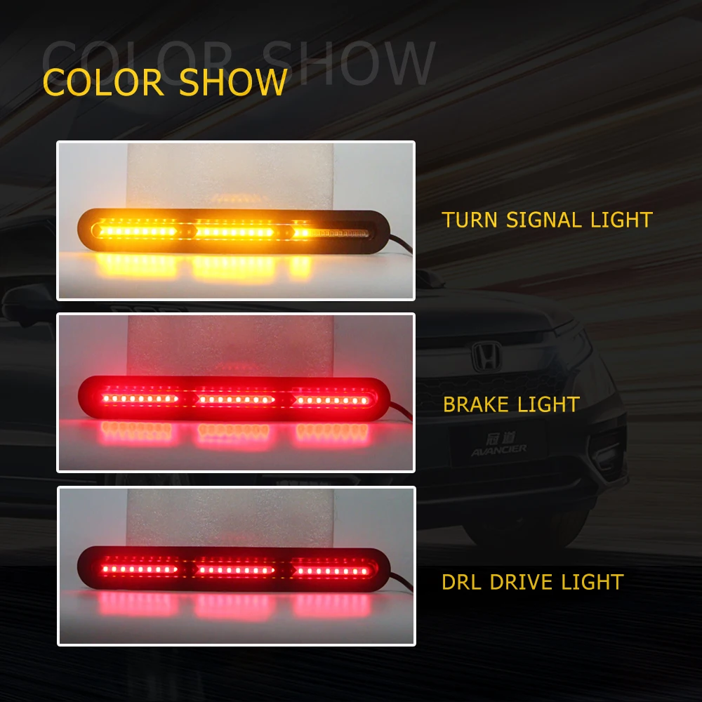 YM E-яркий из 2 предметов 2835 60 SMD Автомобильный светодиодный стоп-сигналы красный поток лампы сигнала поворота желтого цвета 12V DRL авто светодиодные лампы