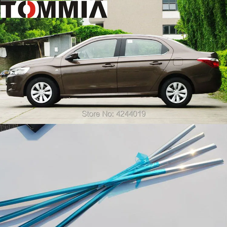 

TOMMIA 6pcs Stainless Steel Chrome Bottom Window Frame Sill Trim For Citroen Elysee Car Accessories