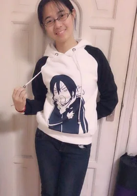 [Сток] аниме Noragami Yato Yukine печатных Косплей флис Толстовка S-XXL Зимний пуловер Топ Футболка унисекс