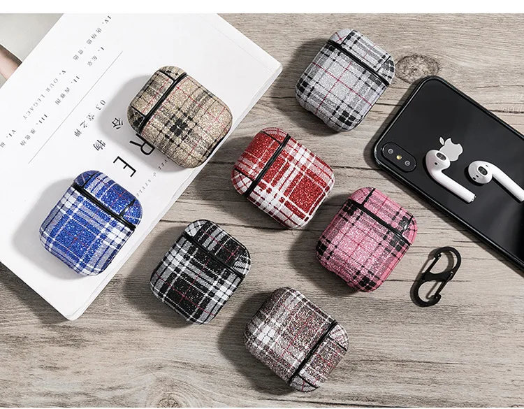 

Micro-matte protective case for airpods cover airpods wireless Bluetooth headset with belt hook leather case