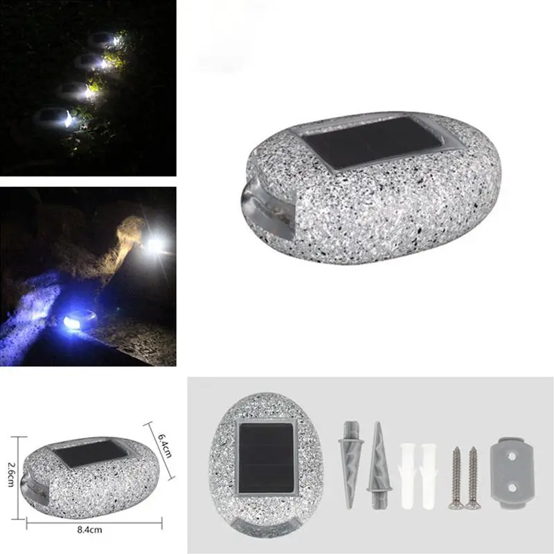 

LED Resin Stone Shape Solar Pin Lamp Path Road Lights Marker Lighting Waterproof Outdoor Home Garden Yard Light Decoration