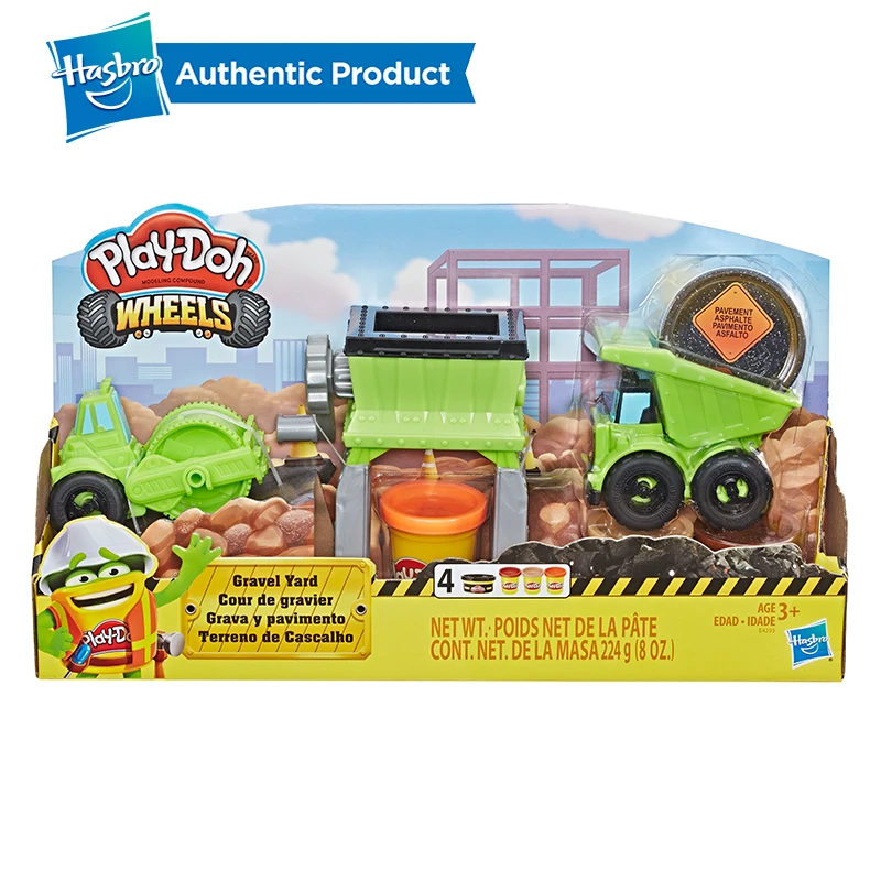 Juguete de construcción de patio de grava con ruedas play-doh de juguete no tóxico compuesto de construcción de pavimento Doh más 3 colores adicionales - 4
