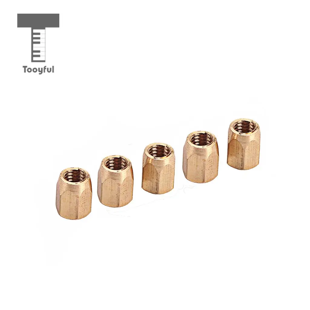 Tooyful 5 Pieces Brass Guitar Truss Rod Nut for Electric Guitar Bass Parts Stringed Instruments Accessories 
