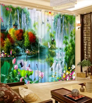 

High mountain forest curtains Window Blackout Luxury 3D Curtains set For Bed room Living room Office Hotel Home