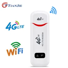 TIANJIE 3G 4G wifi модем wingle LTE USB точка доступа беспроводной ключ автомобильный Wi-Fi маршрутизатор для Windows Mac OS со слотом для sim-карты