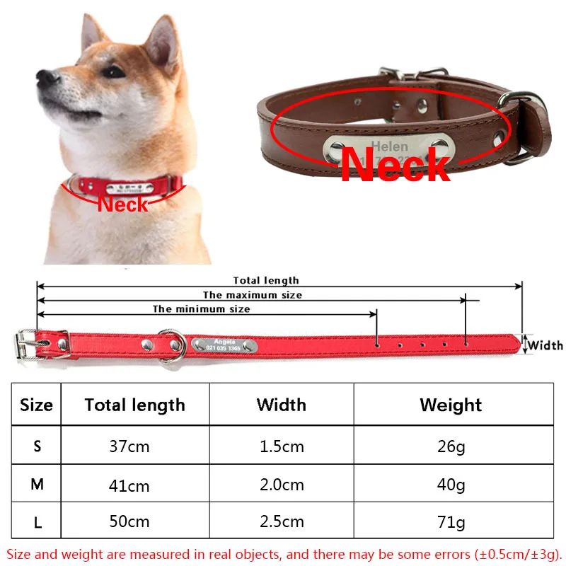 Креативный кожаный ошейник для собак на заказ, прочный мягкий персонализированный ошейник для питомцев, ошейник для удостоверения личности, полиуретановый поводок для щенков, кошек, табличка с гравировкой