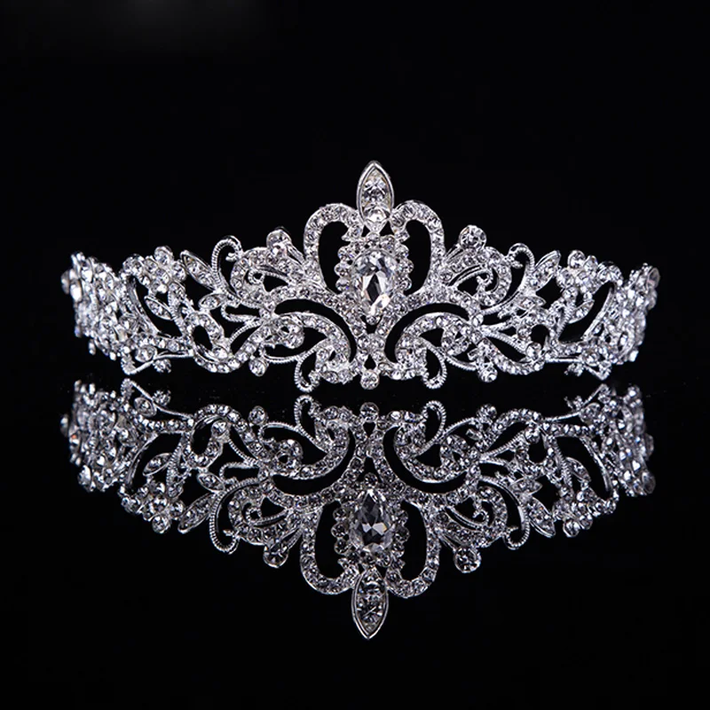 Goede Pageant Crystal Koning Kroon Parel Prinses Bruid Tiara Diadeem Wedding Tiara En Kronen Strass Koningin Bruids Haaraccessoires