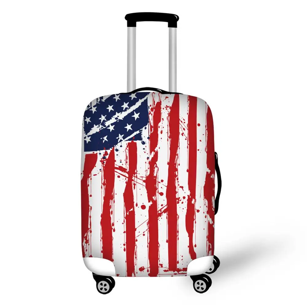 

American flag Colorful Striped Waterproof Suitcase Trolley Case Protective Cover S/M/L Luggage Cover Apply To 18"~30" Trunk Case