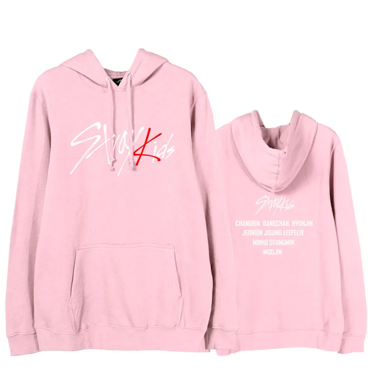  2018 new arrival straykids all member names printing pullover hoodies for fan supportive unisex kpo