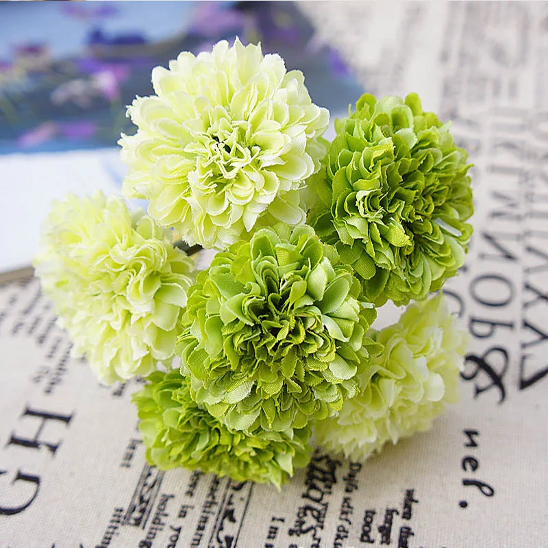 6pcs Silk Flower Wedding Bride Bouquet Vases For Decoration Fake
