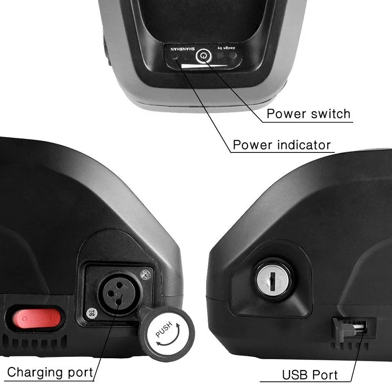Discount 36V 10Ah 17.4Ah Lithium Electronic Bike Battery 48V 12Ah 17.5Ah Bicycle Pack 52V 14Ah for 250W 500W 750W 1000W Mid / Hub Motor 13