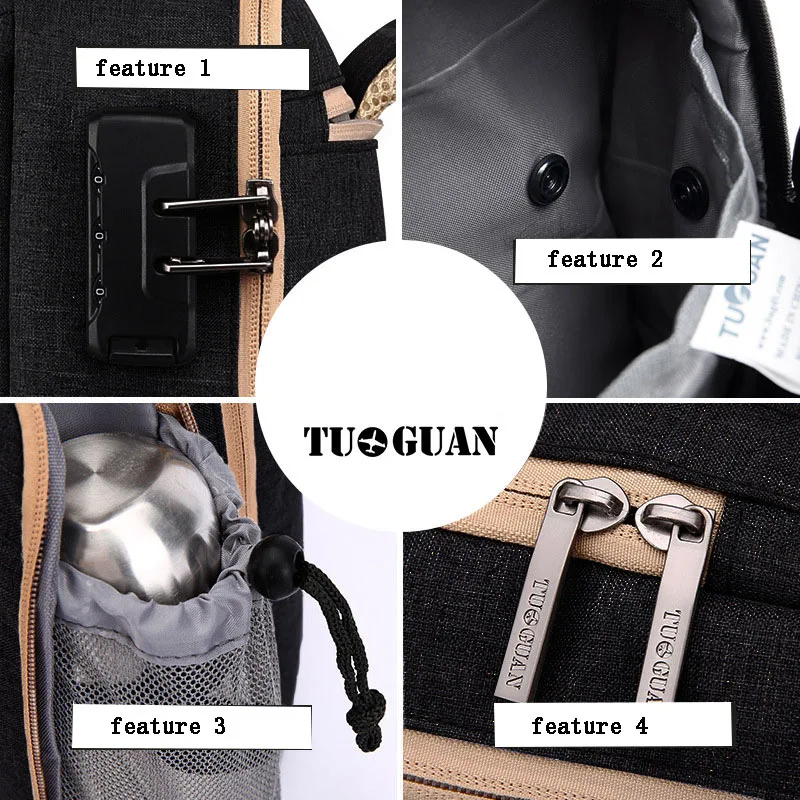 New Backpack Laptop Bag For Macbook Air Pro Xiaomi Multifunction Password Computer Bag Travel Case Handbag Business Case For Men (4)