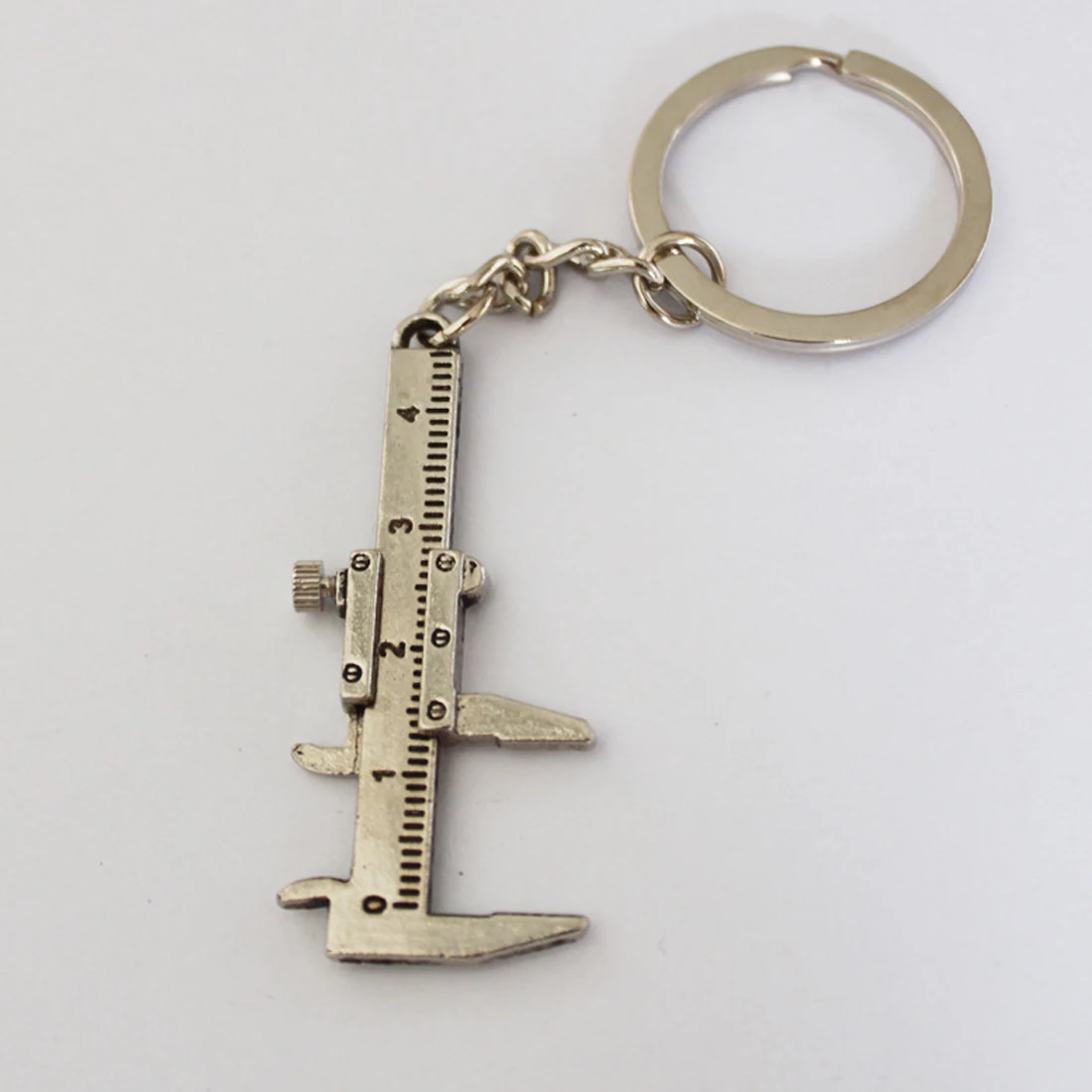 

1Pc Metal Movable Vernier Caliper Ruler Model Keychain Key Chain Keyring Keyfob Tool Gift Car Accessories