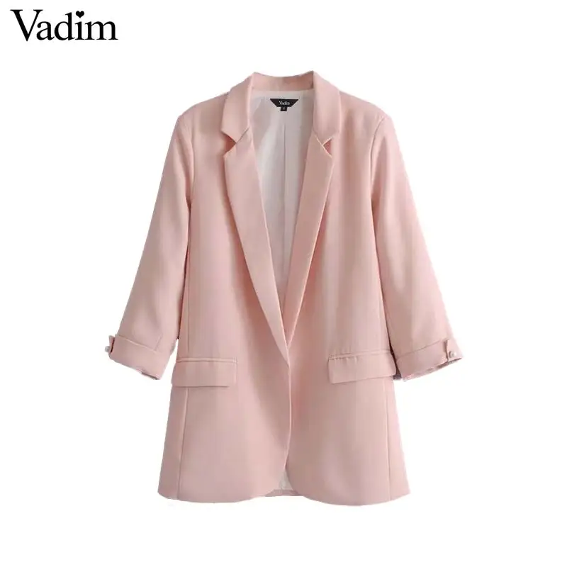Vadim Vrouwen Basic Notched Kraag Effen Blazer Kralen Parel Zakken Snoep Kleuren Vrouwelijke Retro Casual Uitloper Chic Tops Ca005 Vadim Vrouwen Basic Notched Kraag Effen Blazer Kralen Parel Zakken Snoep Kleuren Vrouwelijke Retro Casual Uitloper Chic Tops Ca005