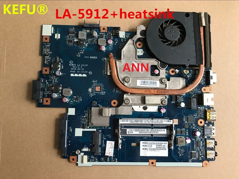 KEFU для ACER 5552G 5551G материнская плата ноутбука NEW75 LA-5912P+ радиатор = LA-5911P MB. BL002.001(MBBL002001) DDR3