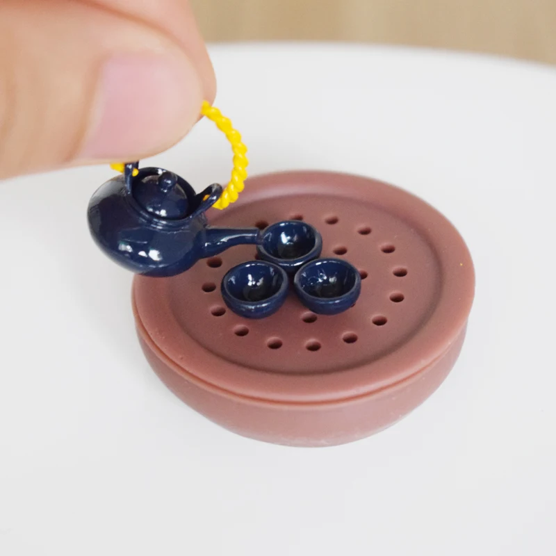

1:12 Miniature Dollhouse Chinese Kung Fu Teapot and Tea Cup Sets Mini Tableware Dining Ware Play Kitchen Toy
