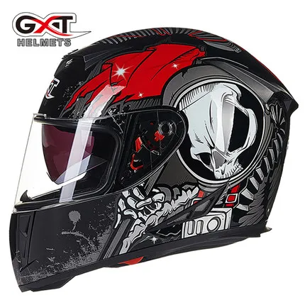 GXT мотоциклетный шлем двойной объектив yohe Электрический защитный шлем четыре сезона общий - Цвет: 1