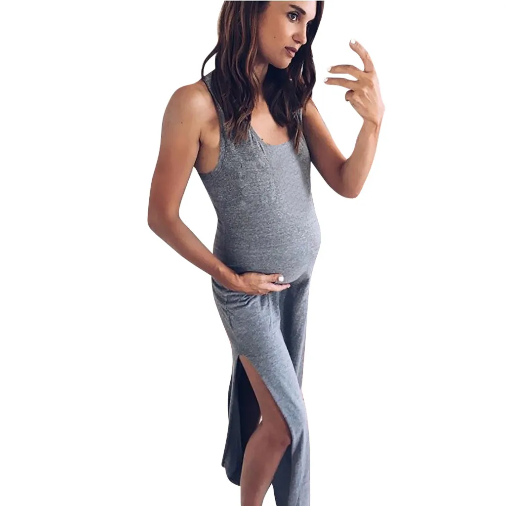 Продукт женщин Твердые беременных материнства реквизит Bodycon Длинные платья на каждый день материнства платье-20