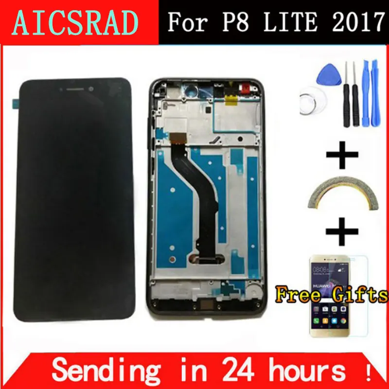 Для Huawei P8 Lite 2017 ЖК дисплей кодирующий преобразователь сенсорного экрана в сборе