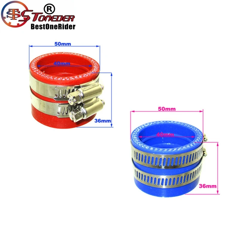 Стоундер красный синий Карбюратор Carb 40 мм впускной трубы резиновый коллектор адаптер Загрузочный рукав для питбайк мотоцикл