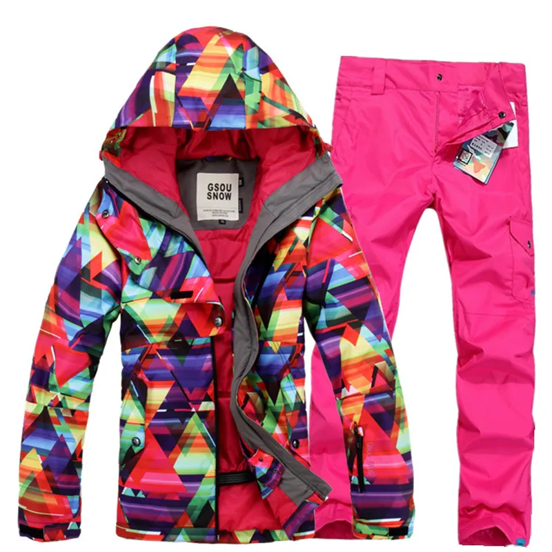 Gsou Snow Women Snow suit Clothes Snowboarding Costumes female Ski Suit