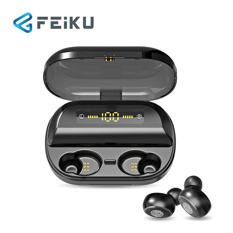 

FEIKU V11 TWS Bluetooth 5.0 Earphones 8D Stereo Wireless Earphone Handsfree Sports Earbuds Gaming earphone power bank charging
