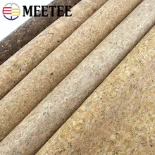 Meetee 90x140cm 0,5mm Pure Natural Cork Tela de cuero tela de grano de madera Material suave para fondo zapatos decoración de bolso Crafts