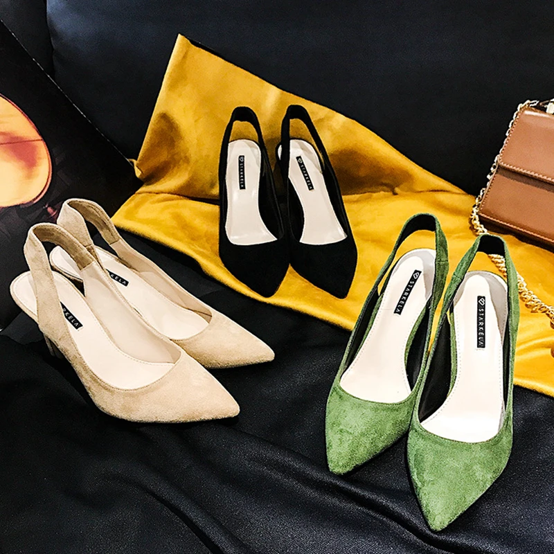 

2018 summer new pointed openwork high heels women frosted fabric stiletto shallow mouth single shoes women.