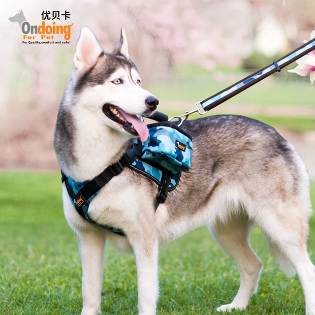 Functional Pet Dog Saddle Bag Harness and Lead Outdoor Backpack Pet Dog Carrier Bag for Medium Large Dog Accessories