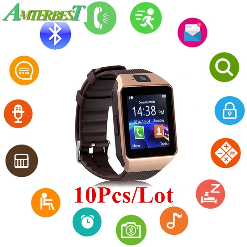 

AMTERBEST 10pcs DZ09 Wireless Bluetooth Smart Watch with Camera SIM/TF Card Slot Compatible Android IOS for Men Women Boy