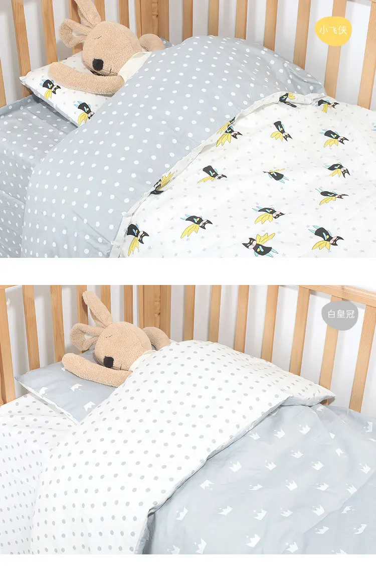 Детские постельные принадлежности для кроватки, комплект из 3 предметов, пододеяльник из 100% хлопка, детское постельное белье, индийская