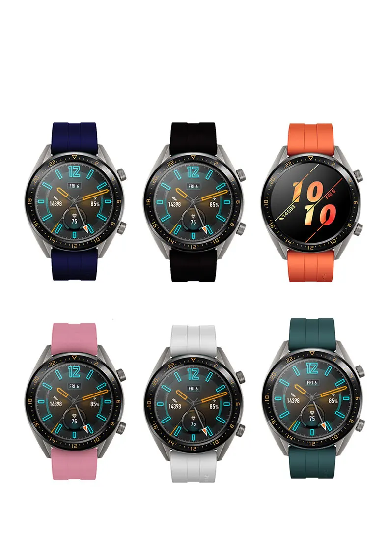 Для часов huawei GT 2 ремешок классический и samsung galaxy Watch 46 мм amazfit ремешок Bip силиконовый 22 мм ремешок для часов gear S3 браслет