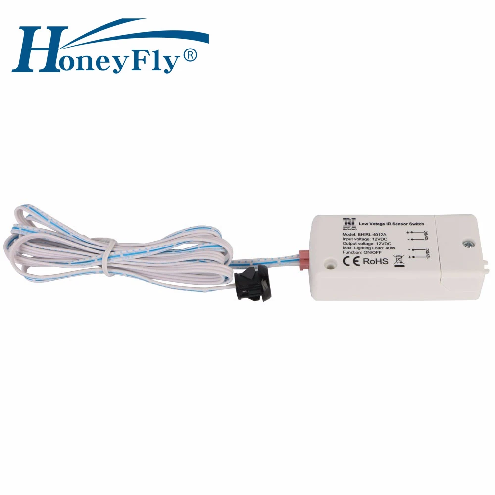 HoneyFly 2 шт. светодиодный AC/DC 12V переключатель ИК-датчика 40 Вт инфракрасный переключатель для светодиодный лампы светодиодный полосы движения Сенсор имеют волну 5-8 см CE