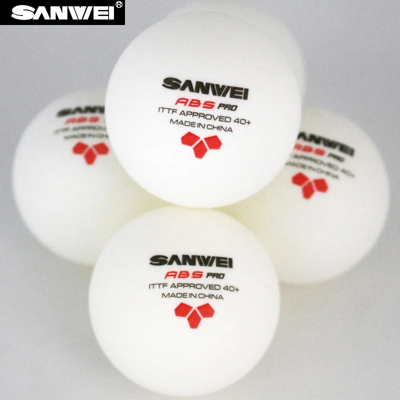 

12balls SANWEI Gold 3-Star Plastic 40+ Table Tennis Ball ITTF Approved New Material ABS Poly Ping Pong Balls Wholesales