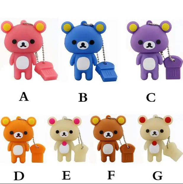 

2017 Lovely Pen drive Rilakkuma Bear Style USB flash drive Pen stick memory U disk 4GB 8GB 16GB 32GB 64GB 128GB Free shipping