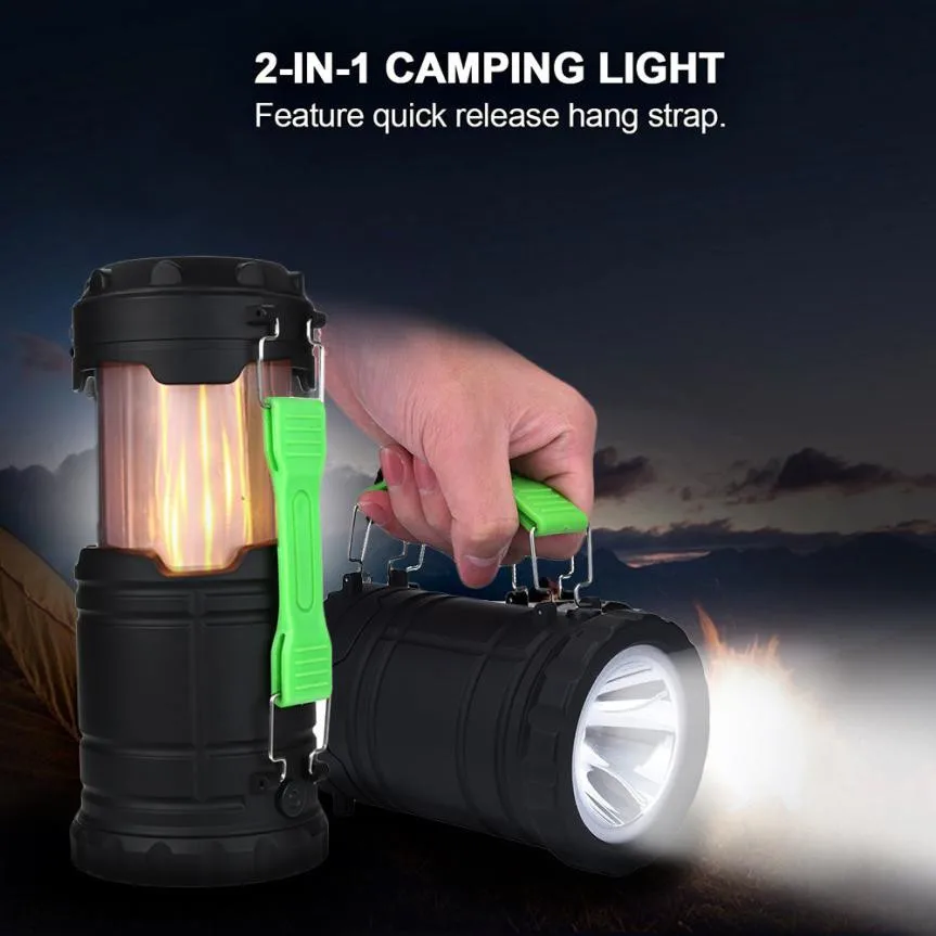 Super Bright 2 in 1 Flame LED Lantern Handheld Flashlights Light 3