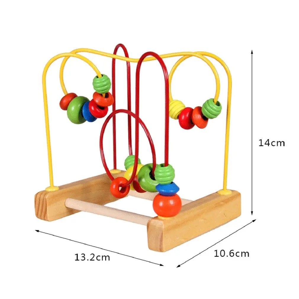 Дети веселье малышей Красочные деревянные Мини Вокруг шнур для бус лабиринт развивающие игрушки развивающие интерактивные детские игрушки