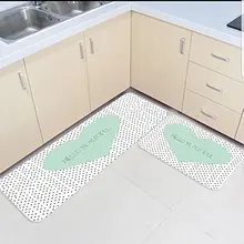 2 шт. Кухня коврики и ковры комплект Hello Beautlful в черный горошек и сердце дома Deocr Non Skid области Бегун Коврики ковер