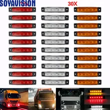 12/24V 6 светодиодный красный+ белый+ желтый прицеп пикап Боковые указатели поворота Габаритные светильник грузовик Грузовые автомобили автобус оформление Боковой габаритный фонарь