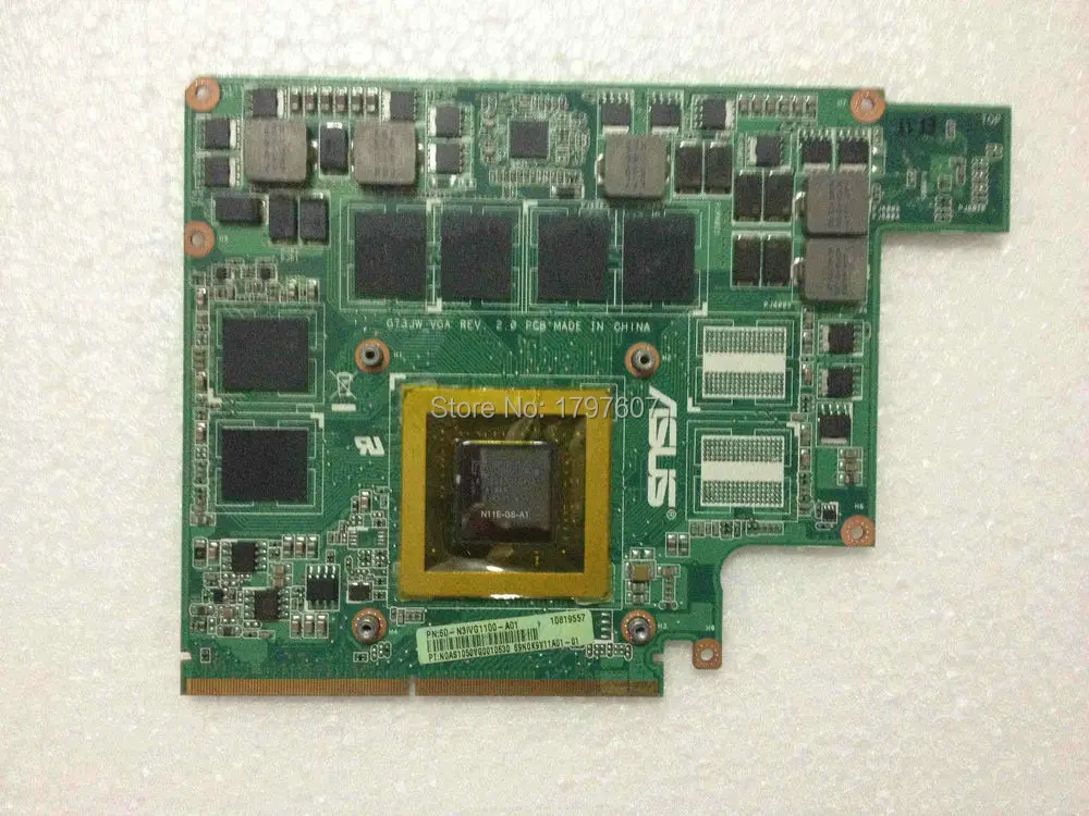 60-N3IVG1100-A01 For ASUS G73SW GTX 460M 1.5GB N11E-GS-A1 Laptop Video card Fully Tested