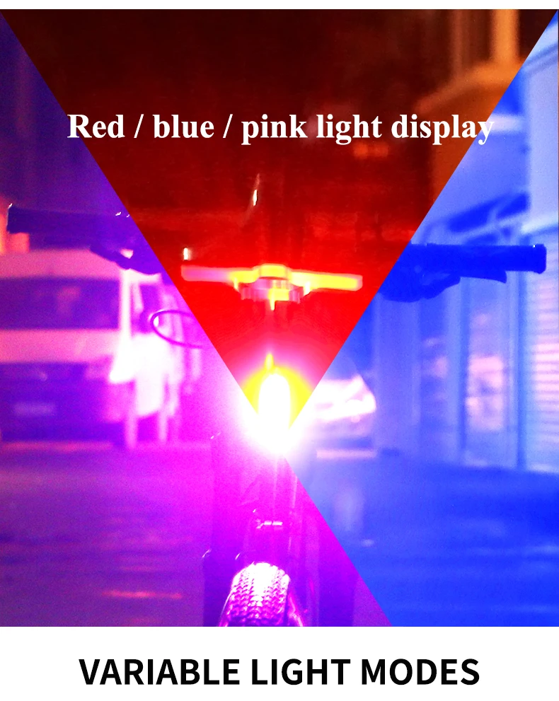 Perfect WHEEL UP Bike Tail Light Bicycle Rear light Cycling Tail-lamp Led Light Waterproof MTB USB Rechargeable Polychromatic Taillight 7