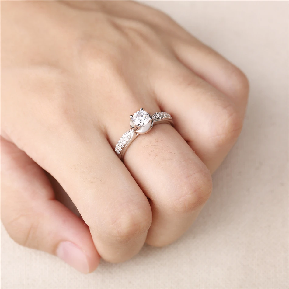 Женское кольцо из серебра 100% пробы с фианитом|ring for|rings for womenring round |
