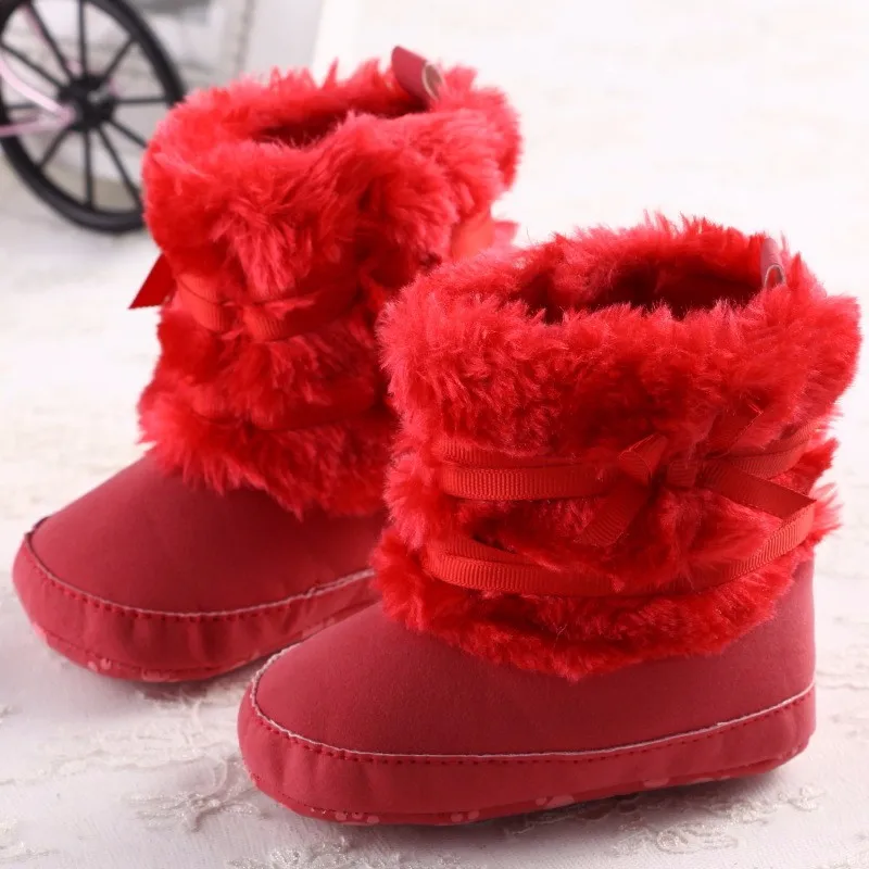 Брендовая обувь для маленьких девочек от 20170 до 18 месяцев зимние сапоги детская обувь с мягкой подошвой, теплая хлопковая обувь туфли принцессы для девочек