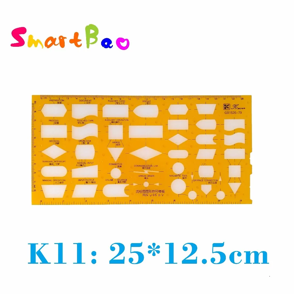 Data Flow Drawing Stencils Ruler; K11-in Rulers from Office &amp; School ...