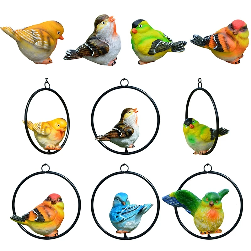 

Cute Artificial Resin Birds Lawn Figurine Ornament Photo Props Yard Garden Craft Decor with Clip Party Decoration Gardening