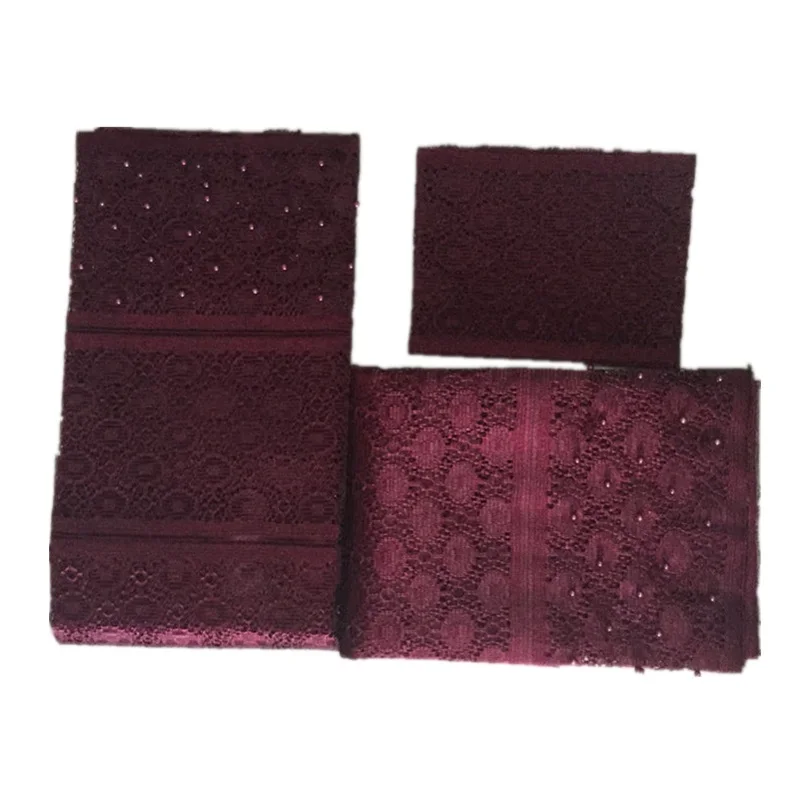 Блэквин 3 шт. комплект с бисером опа-oke Африканский Headtie, африканский Асо Оке Headtie красное вино для головы обертывания для women-J5