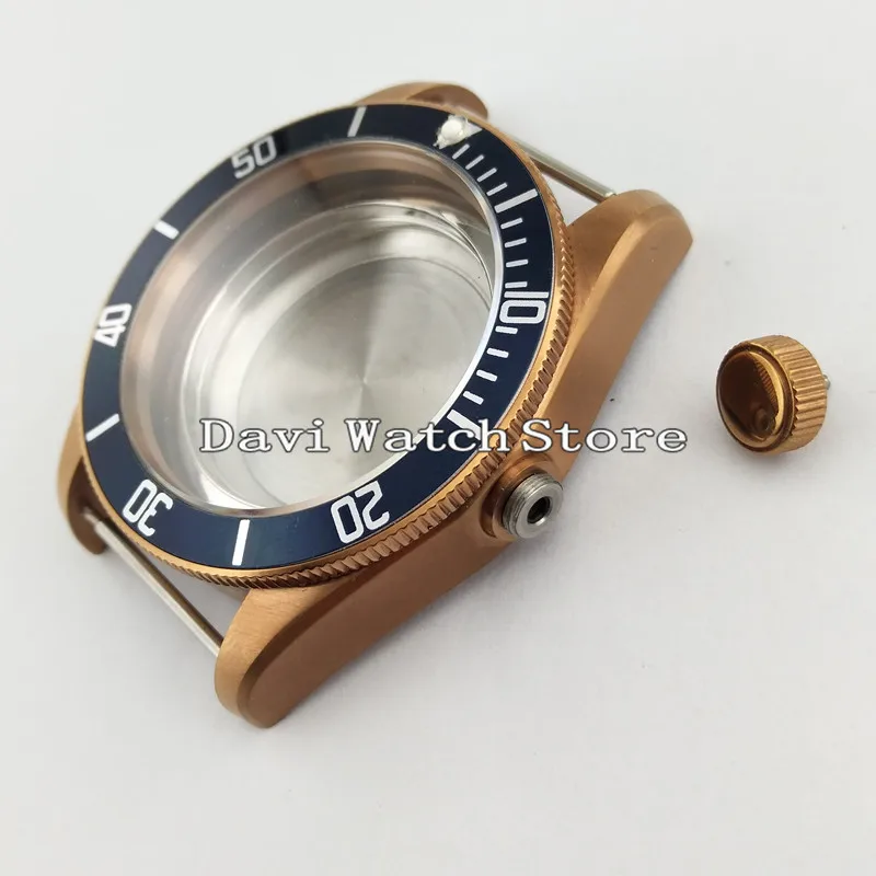 Чехол для часов с бронзовым покрытием 41 мм подходит Miyota 8215 ETA 2836 Mingzhu