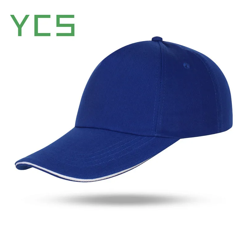Sapphire blue YCS Store обычные бейсболки с текстовый логотип фото печатью/вышивкой для взрослых/мужчин/женщин кепки - Цвет: Sapphire blue