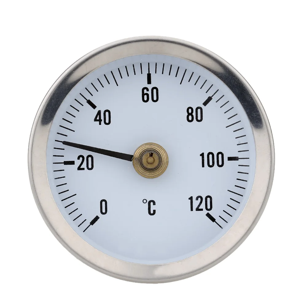 

0-120 Degree Thermometer Bimetal Stainless Steel Surface Pipe Thermometer Clip-on Temperature Gauge with Spring
